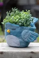 dZi Handmade Bluebird Felt Pot