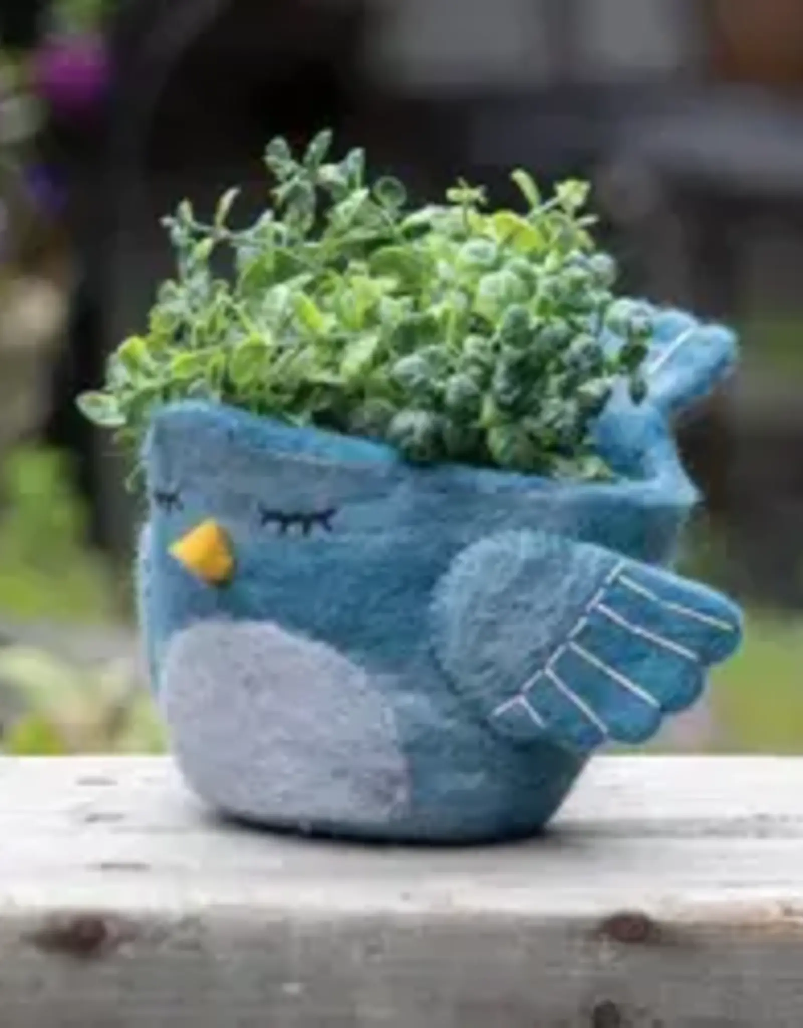 dZi Handmade Bluebird Felt Pot