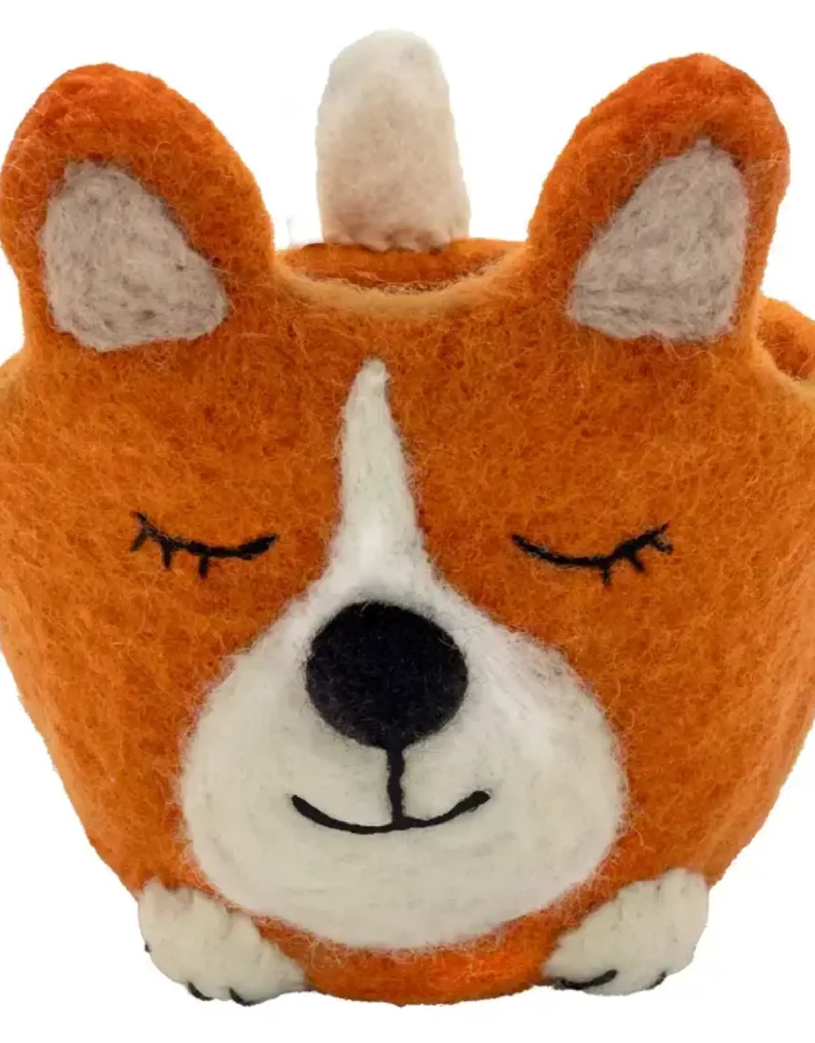 dZi Handmade Corgi Felt Pot