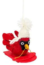 dZi Handmade Sledding Cardinal Ornament