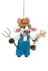 Felt So Good Angus the Cow Farmer Ornament