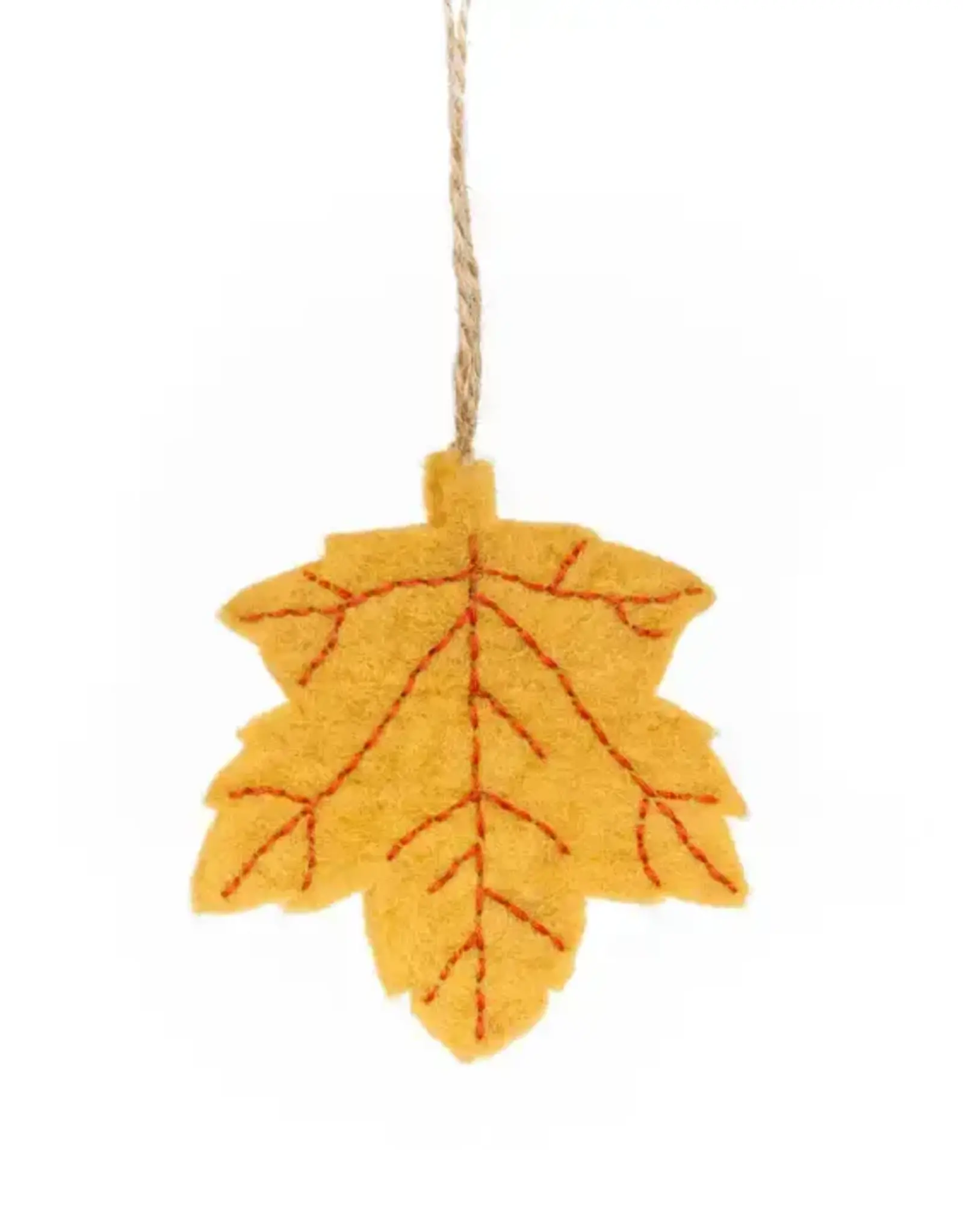 Felt So Good Yellow Maple Leaf Ornament