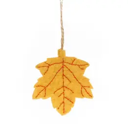 Felt So Good Yellow Maple Leaf Ornament