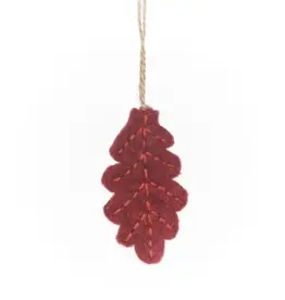 Felt So Good Red Oak Leaf Ornament