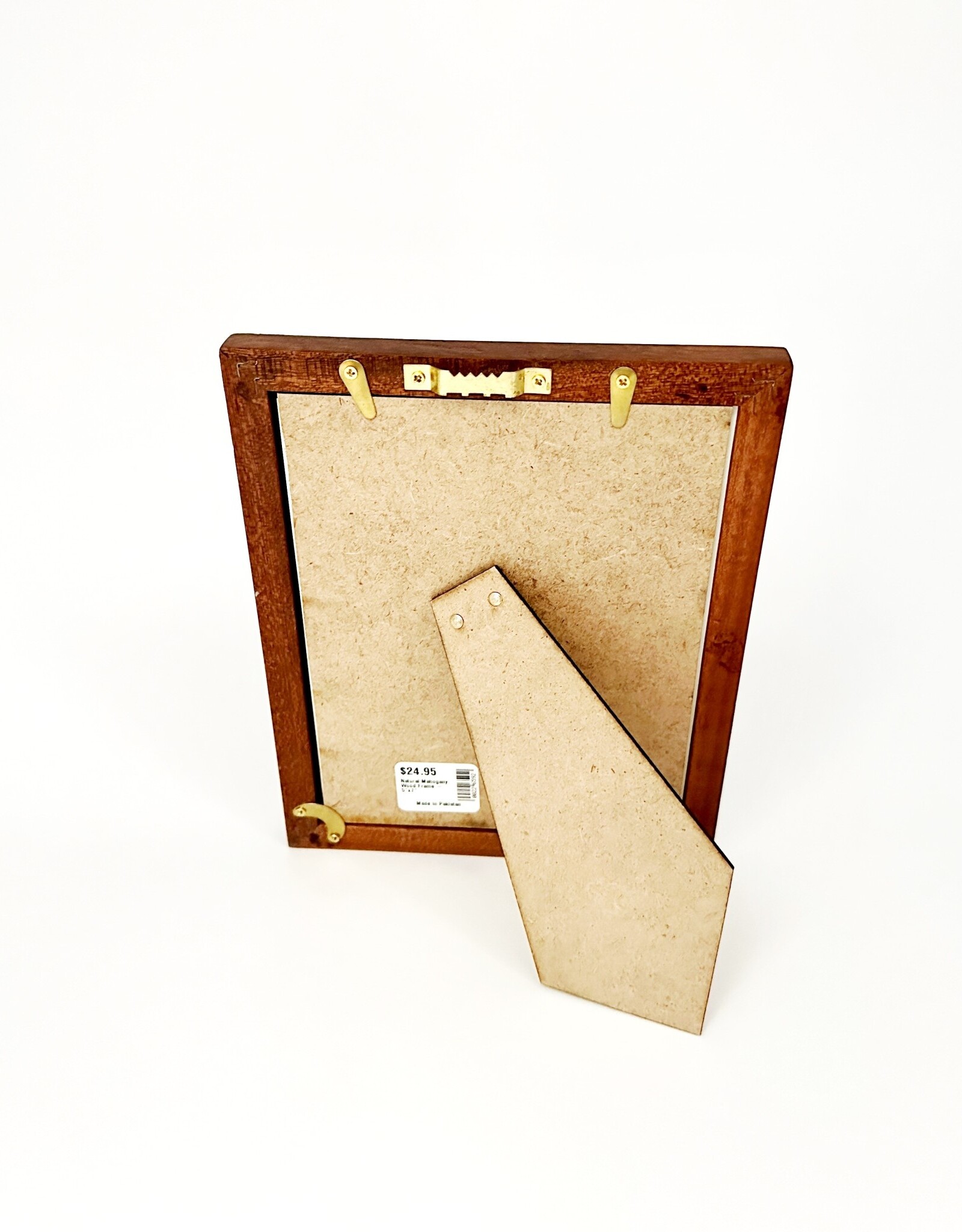 Bunyaad Pakistan Natural Mahogany Striped Wood Frame  - 5"x7"