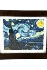 Bunyaad Pakistan Dark Red Oak Striped Wood Frame -  5"x7"