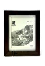 Bunyaad Pakistan Dark Red Oak Striped Wood Frame -  5"x7"