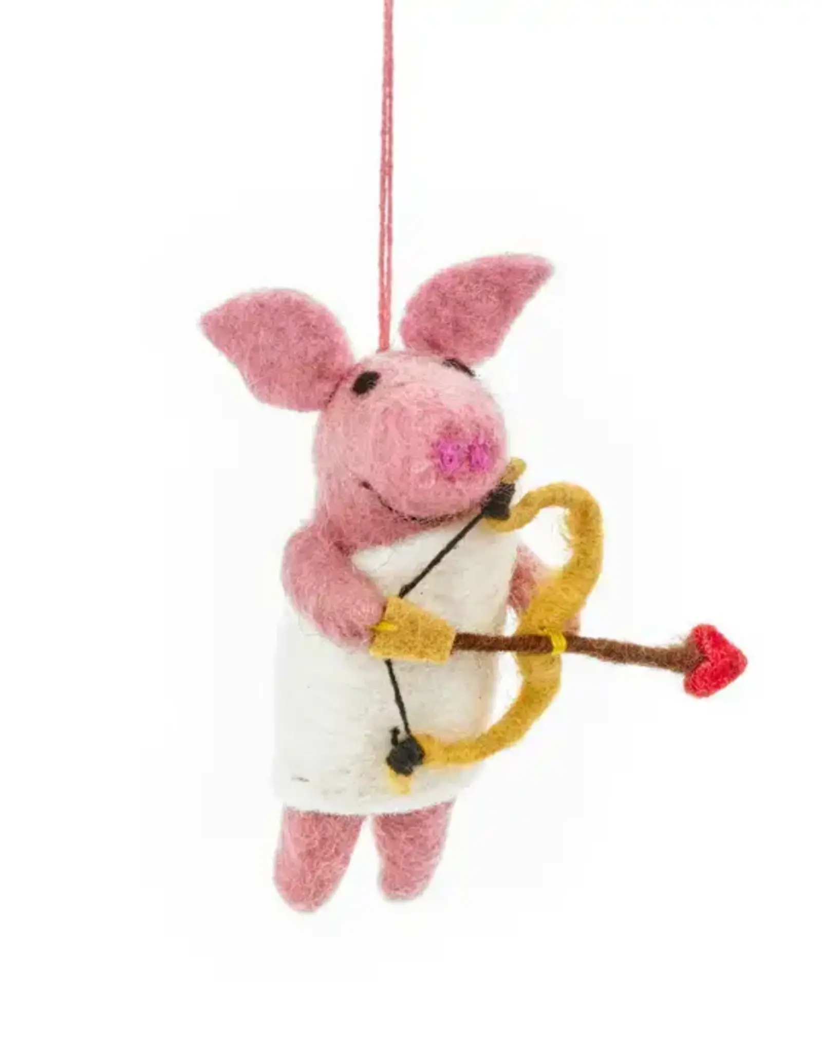 Felt So Good Cupid Pig Ornament