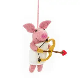 Felt So Good Cupid Pig Ornament