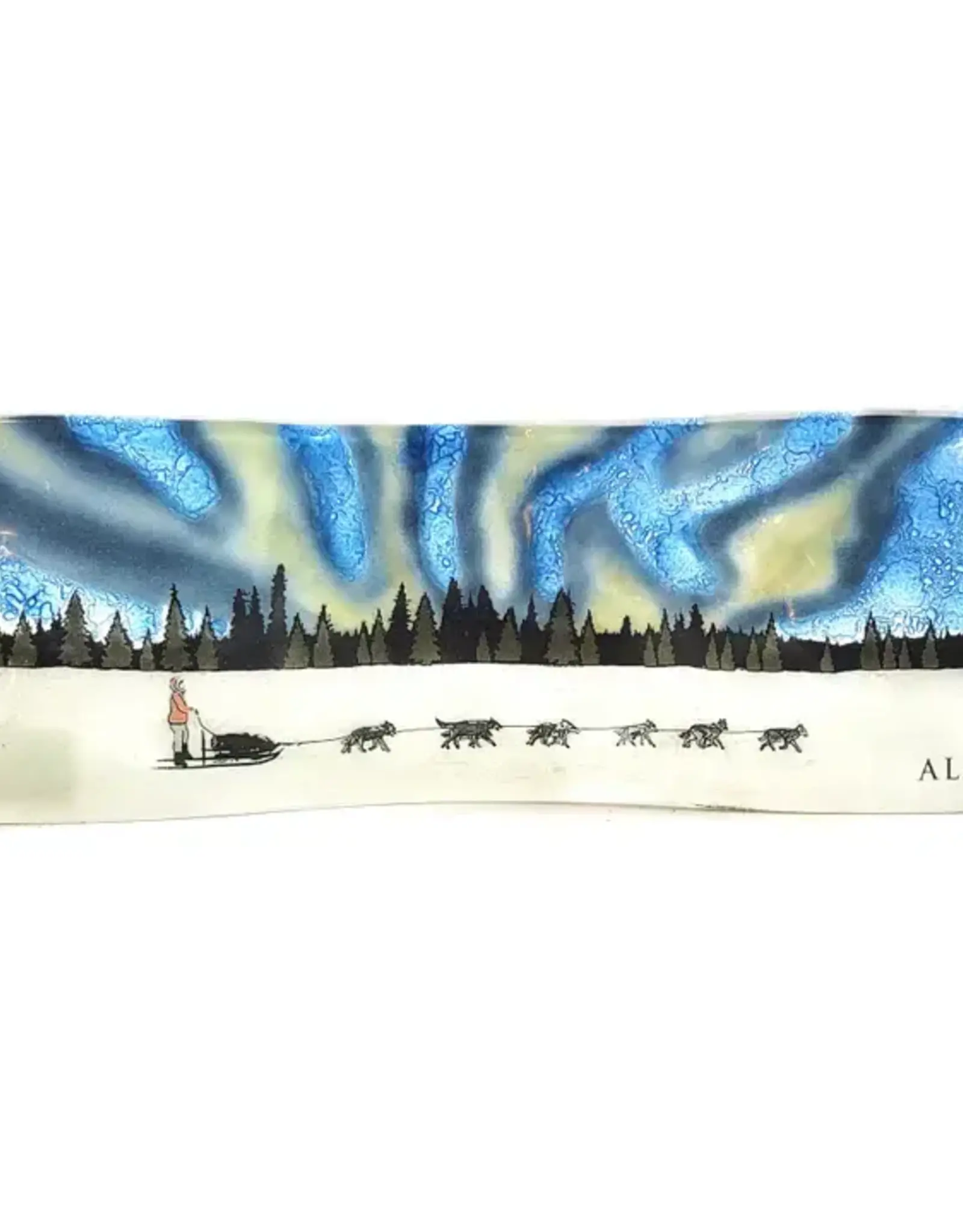 Pampeana Sled Dogs Wavy Glass Picture