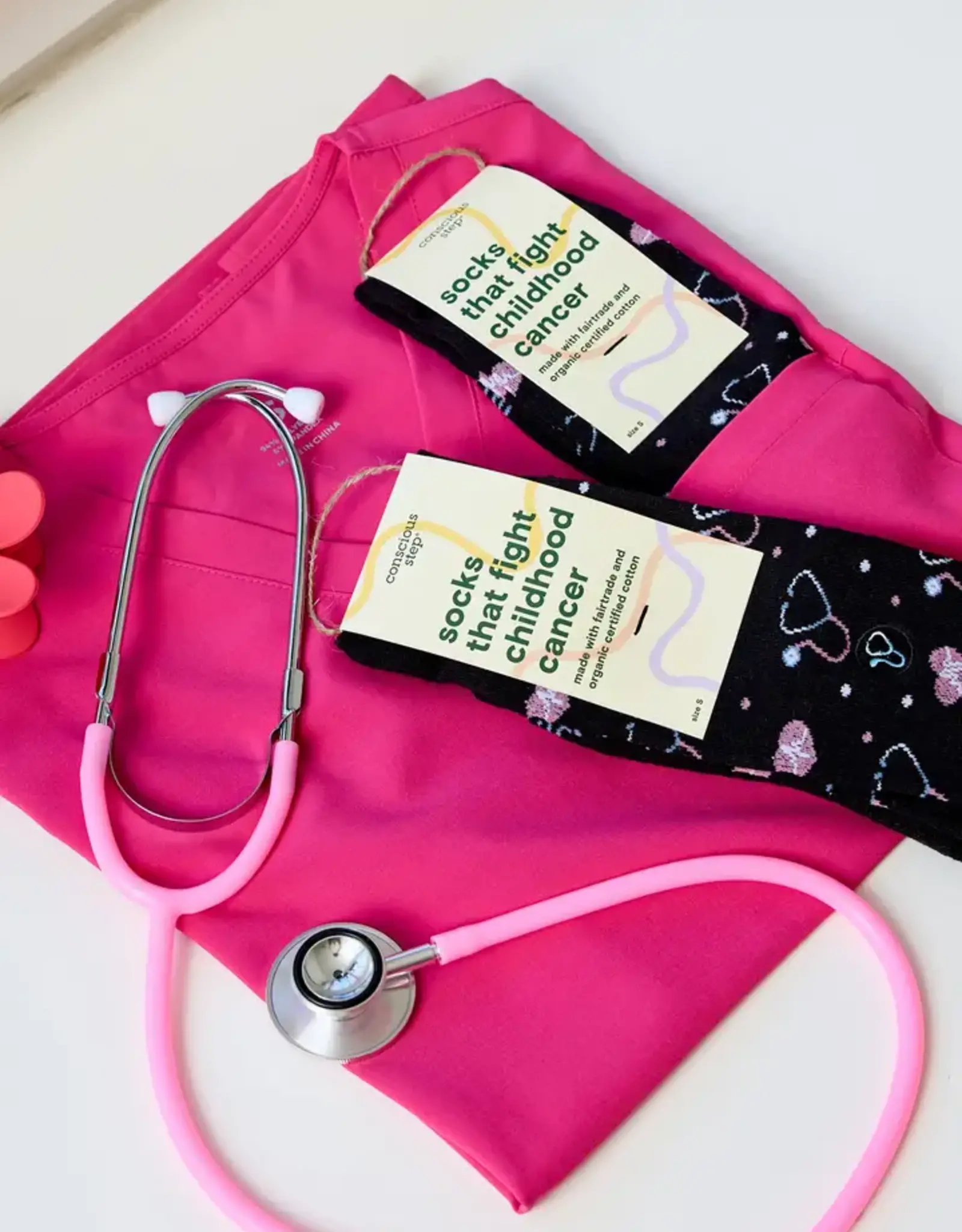 Conscious Step Socks that Fight Childhood Cancer (Stethoscopes)