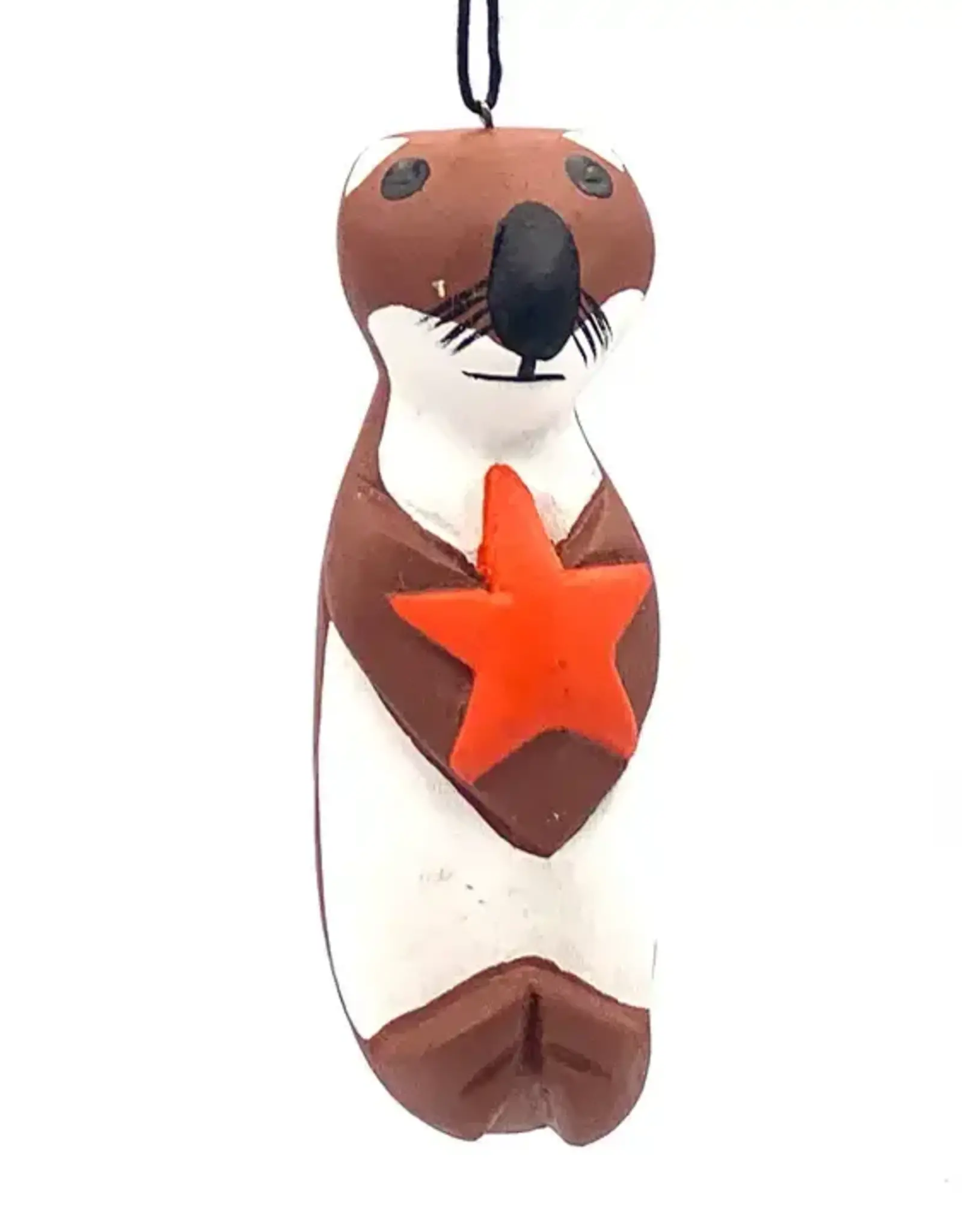 Women of the Cloud Forest Sea Otter with Star Balsa Ornament