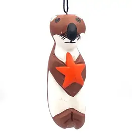 Women of the Cloud Forest Sea Otter with Star Balsa Ornament