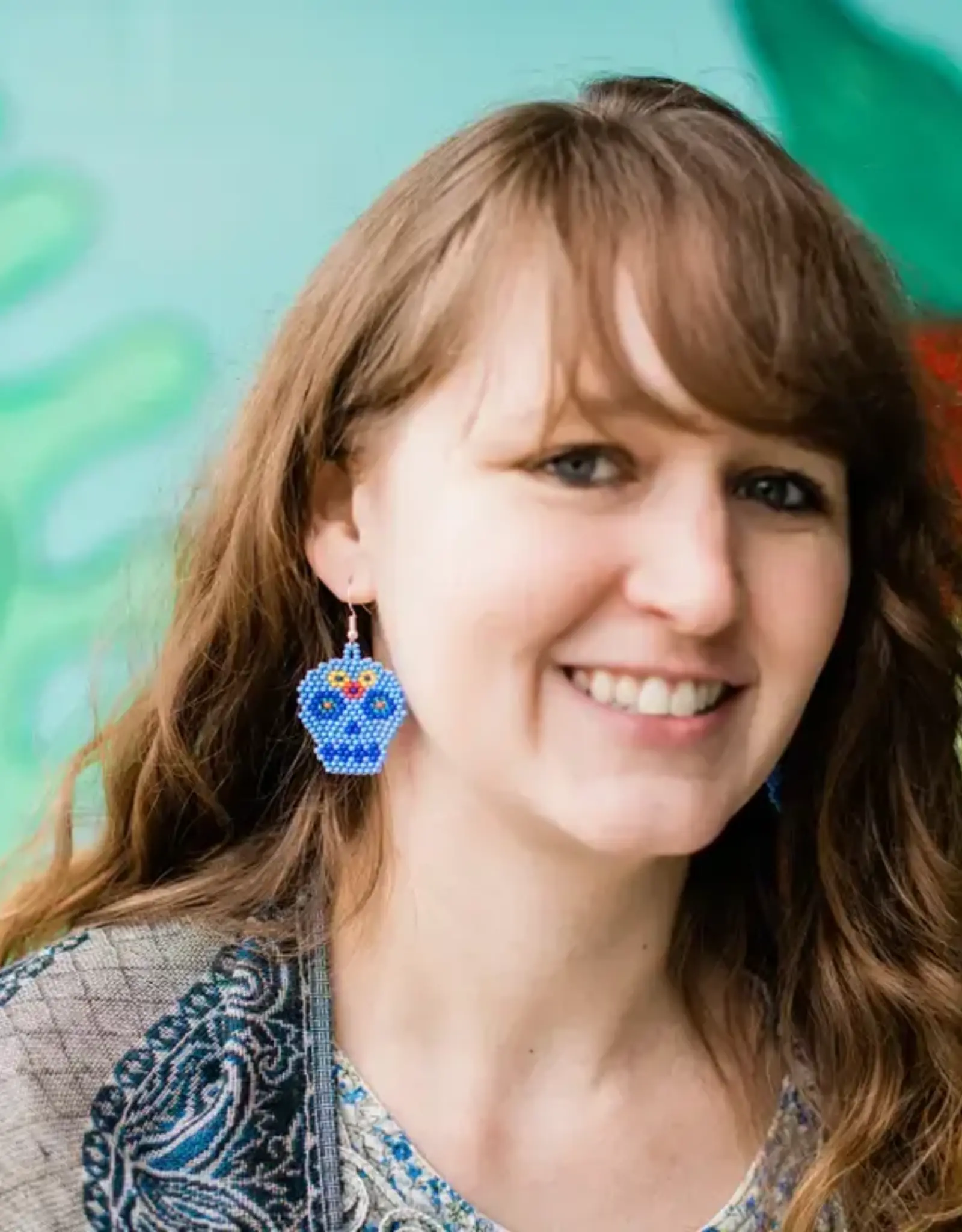 Lucia's Imports Day of the Dead Skeleton Sugar Skull Earrings