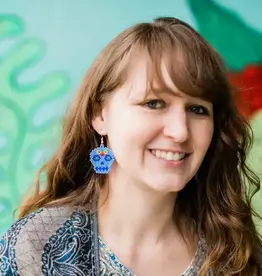 Lucia's Imports Day of the Dead Skeleton Sugar Skull Earrings