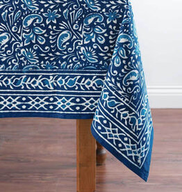 Serrv Floral Paisley Dabu Tablecloth 120"x70"