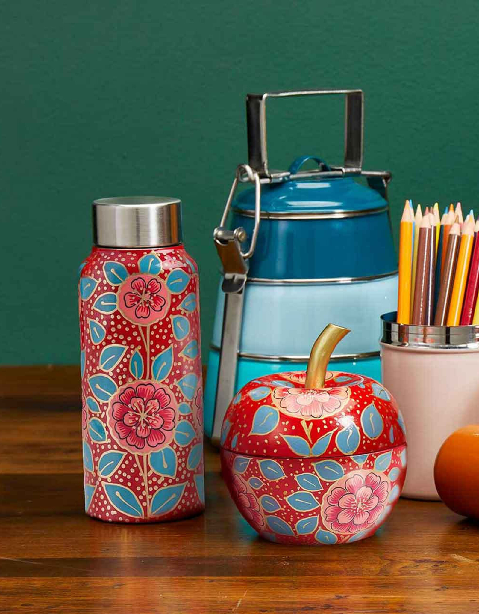 Serrv Apple Blossom Kashmiri Water Bottle