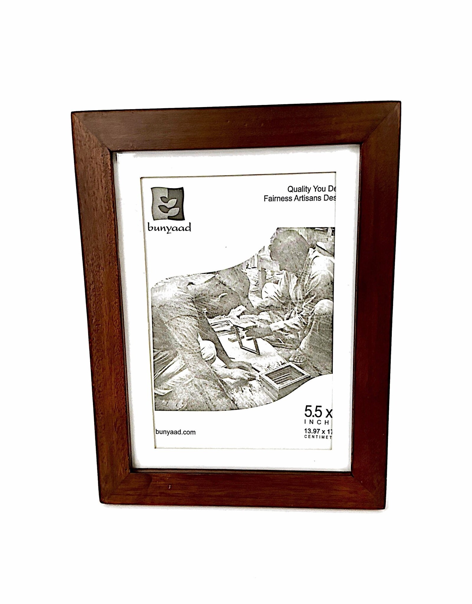 Bunyaad Pakistan Natural Mahogany Wood Frame - 5"x7"