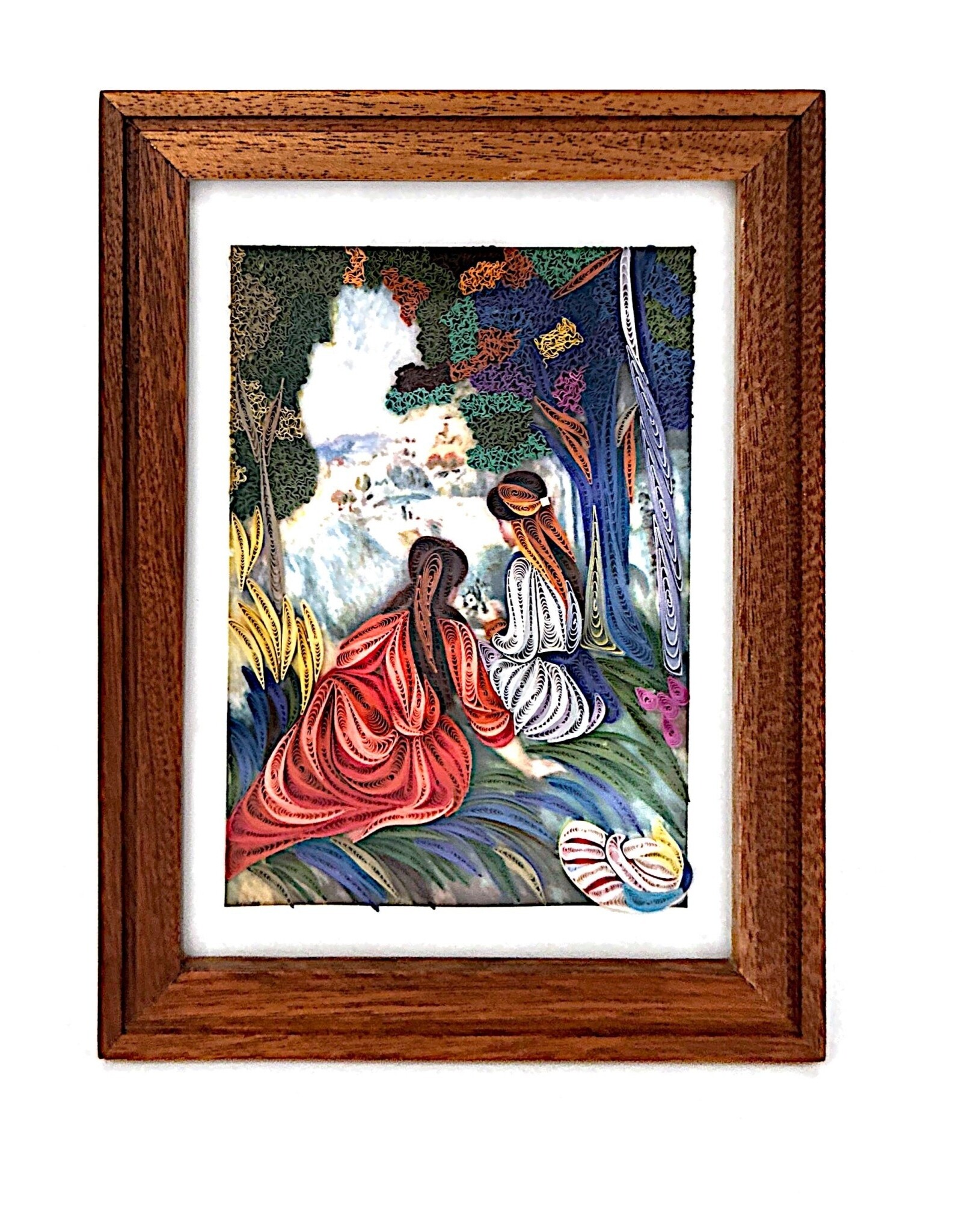 Bunyaad Pakistan Natural Mahogany Etched Wood Frame  - 5"x7"