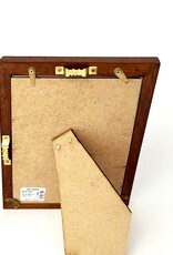 Bunyaad Pakistan Natural Mahogany Etched Wood Frame  - 5"x7"