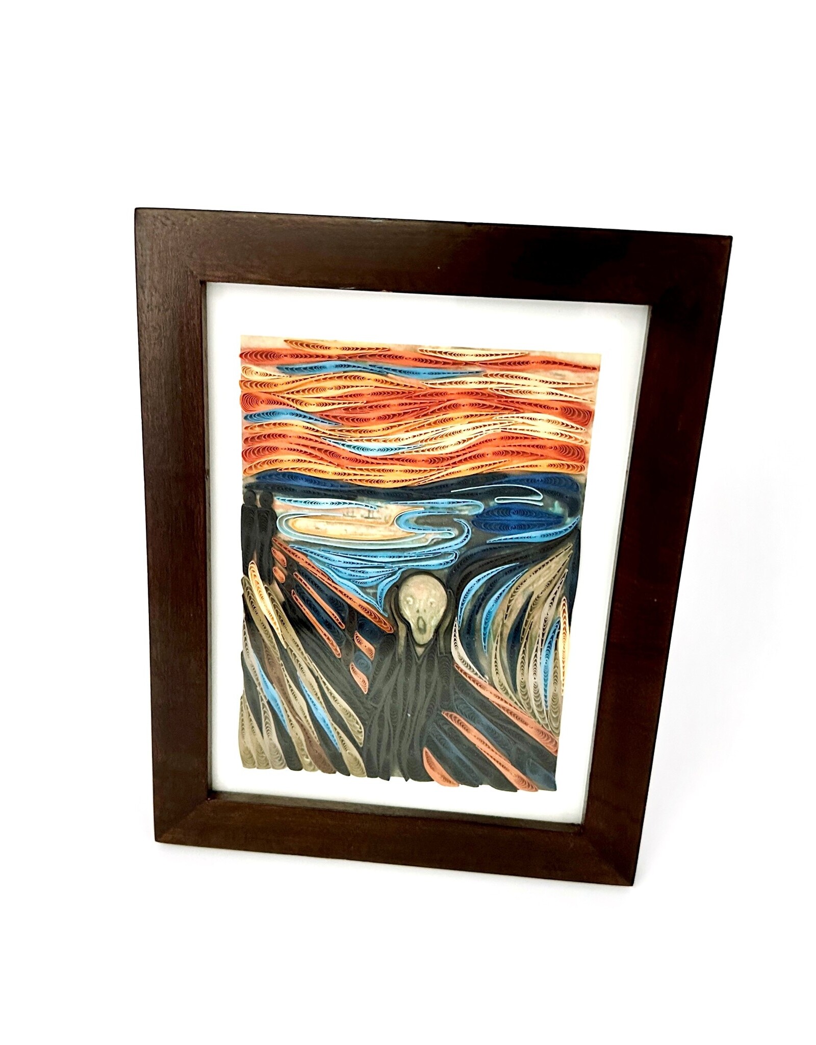 Bunyaad Pakistan Dark Red Oak Wood Frame -  5"x7"