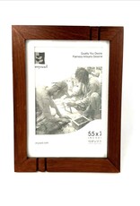 Bunyaad Pakistan Natural Mahogany Striped Wood Frame  - 5"x7"