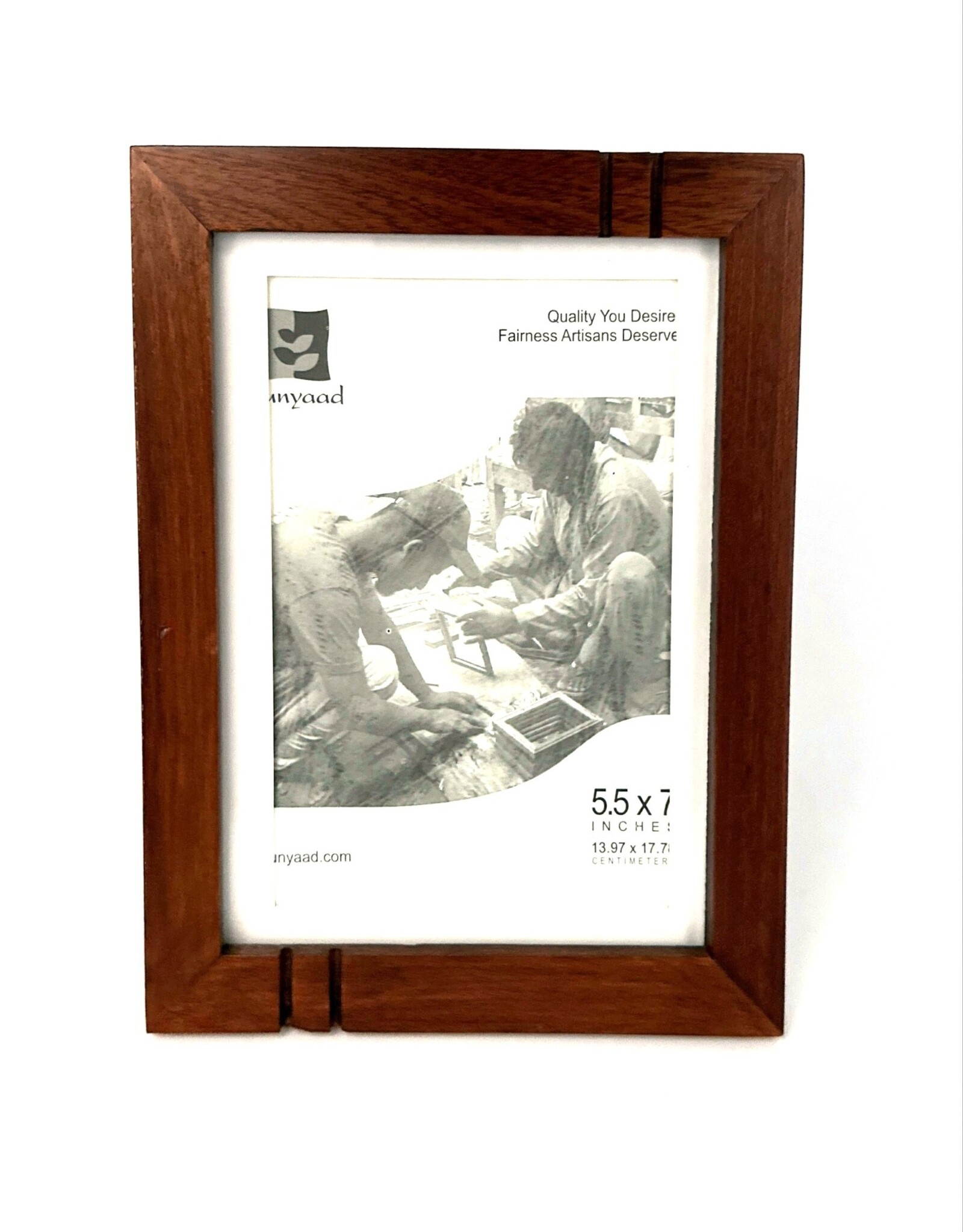 Bunyaad Pakistan 211340 Natural Mahogany Striped Wood Frame  - 5"x7"