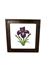 Bunyaad Pakistan Dark Red Oak Etched Wood Frame - 6"x6"