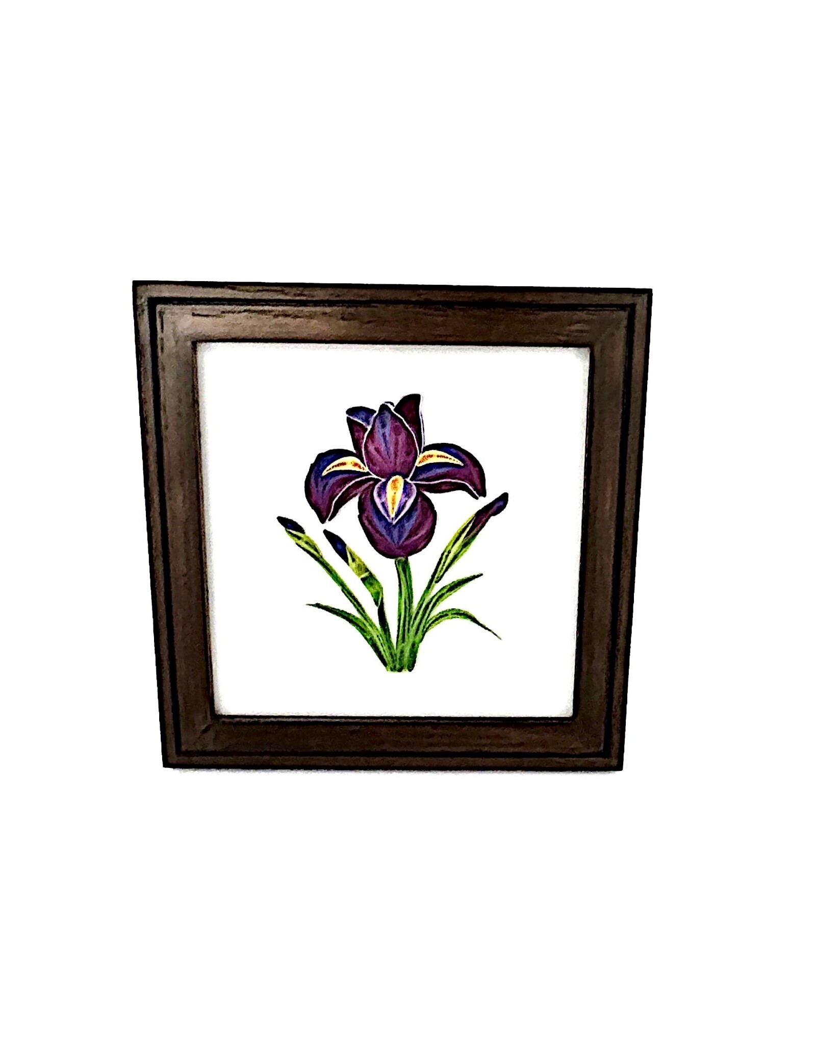 Bunyaad Pakistan Dark Red Oak Etched Wood Frame - 6"x6"