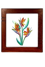 Bunyaad Pakistan Natural Mahogany Striped Wood Frame - 6"x6"