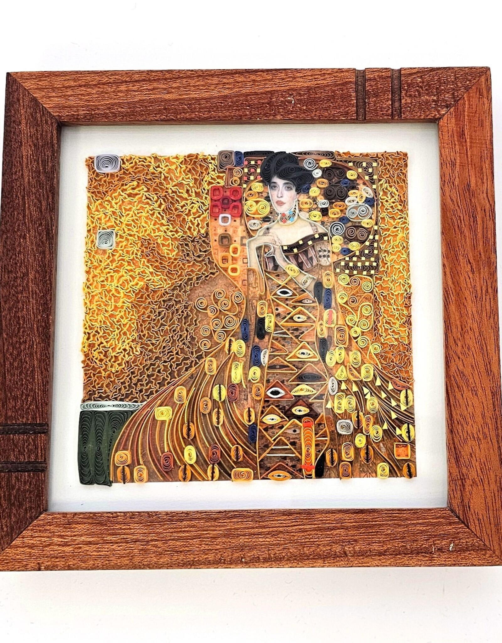 Bunyaad Pakistan 211240 Natural Mahogany Striped Wood Frame - 6"x6"