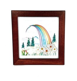 Bunyaad Pakistan 211220 Natural Mahogany Wood Frame - 6"x6"