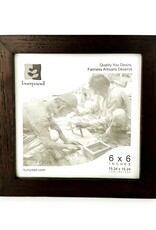 Bunyaad Pakistan Dark Red Oak Wood Frame - 6"x6"