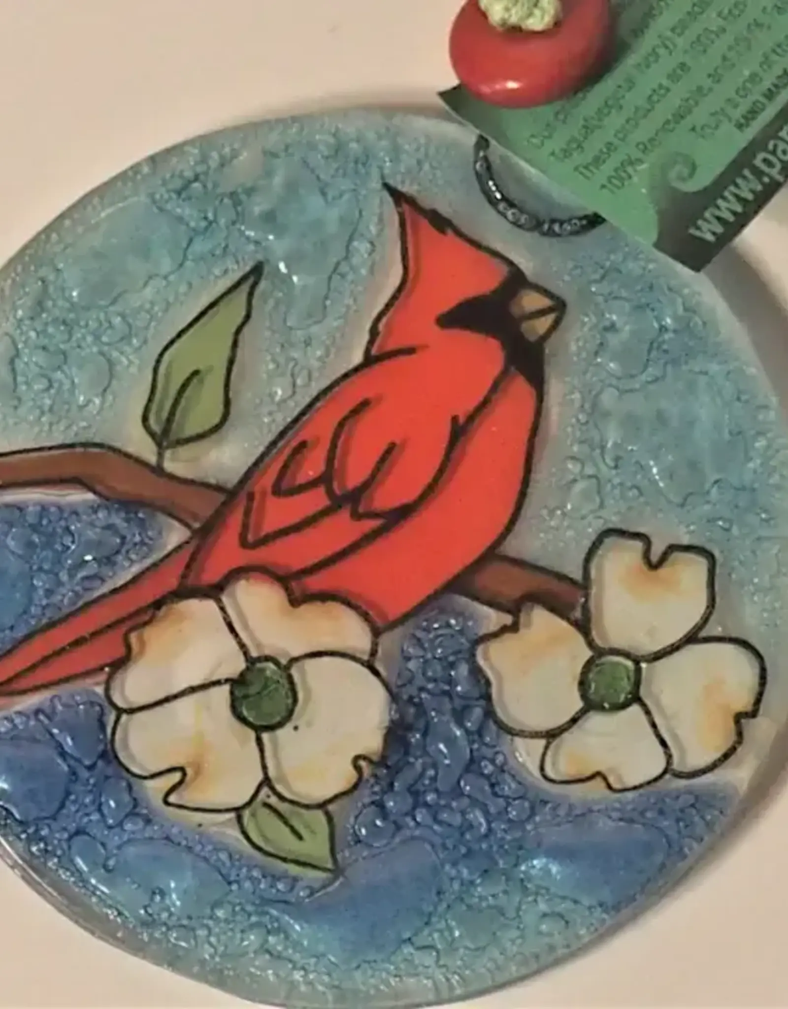 Pampeana Cardinal on Dogwood Ornament