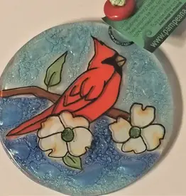 Pampeana Cardinal on Dogwood Ornament