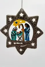 Dandarah Metal Nativity Ornament in a Star