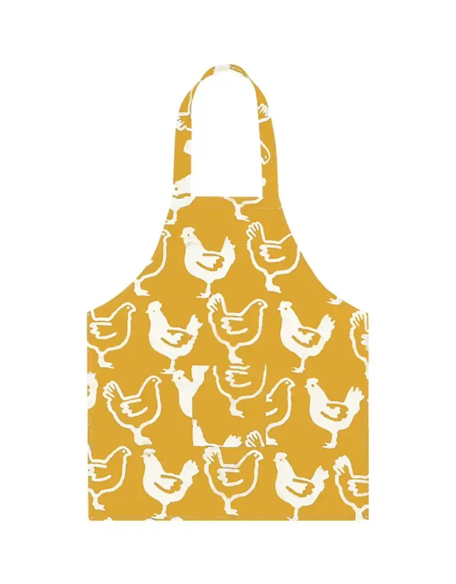 Global Mamas Apron Kids Chickens Gold