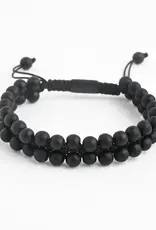 Starfish Project Helix Matte Black Agate Rope Beaded Bracelet