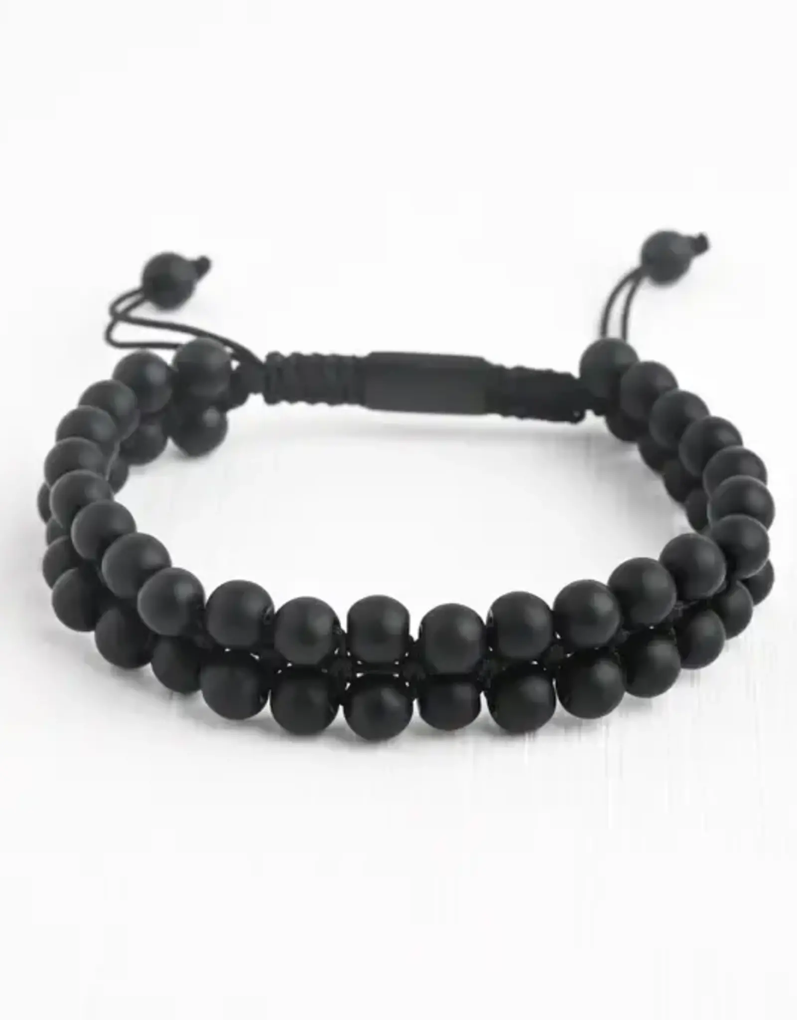 Starfish Project Helix Matte Black Agate Rope Beaded Bracelet