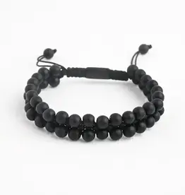 Starfish Project Helix Matte Black Agate Rope Beaded Bracelet