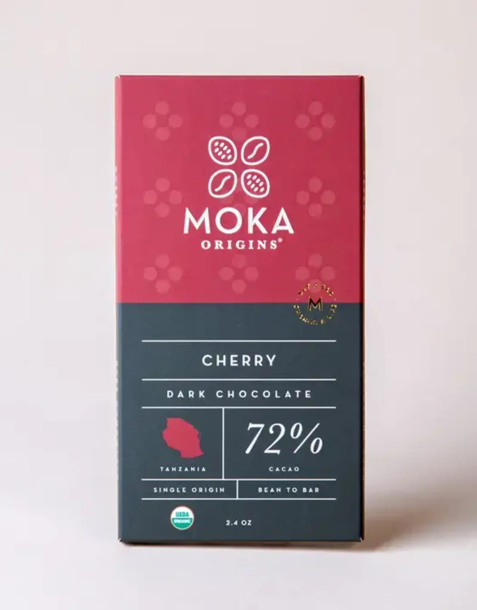 Moka Origins Cherry Dark Chocolate Bar 72%