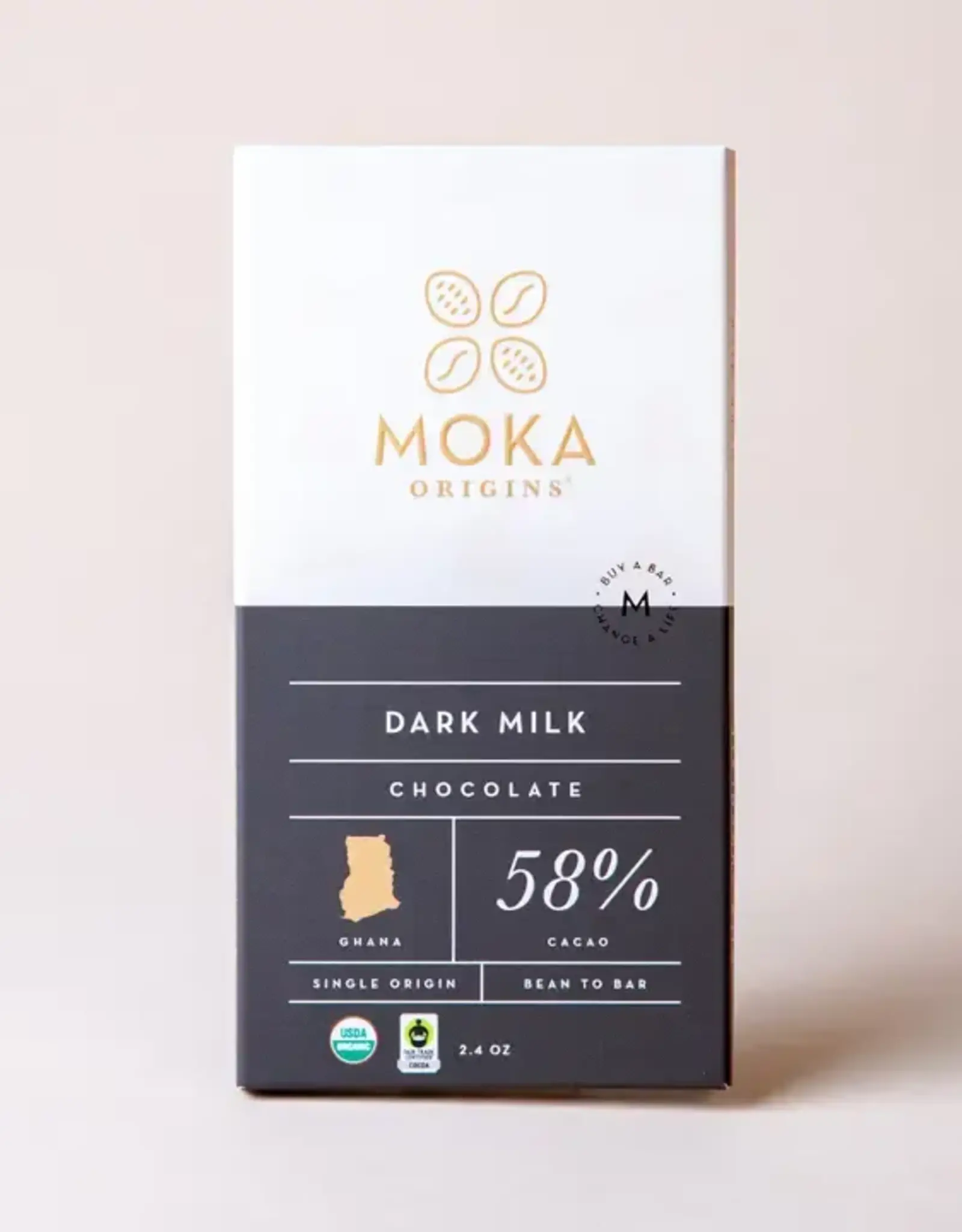 Moka Origins Dark Milk Chocolate Bar 58%