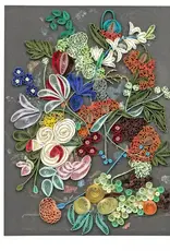 Quilling Card Quilled Still Life Flowers and Fruit, Huysum Greeting Card - Artist Series