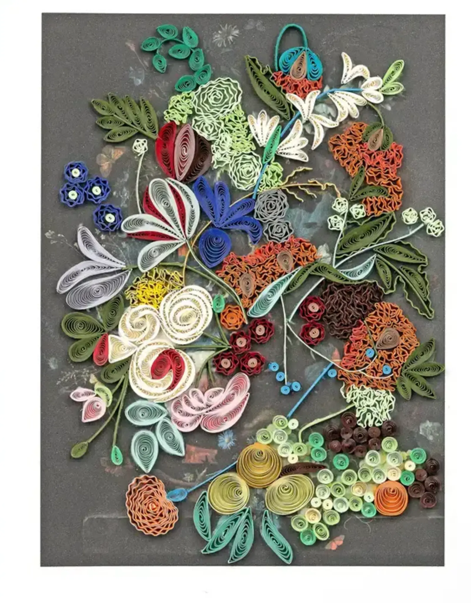 Quilling Card Quilled Still Life Flowers and Fruit, Huysum Greeting Card - Artist Series