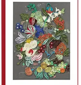 Quilling Card Quilled Still Life Flowers and Fruit, Huysum Greeting Card - Artist Series
