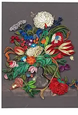 Quilling Card Quilled Vase of Flowers, De Heem Greeting Card - Artist Series