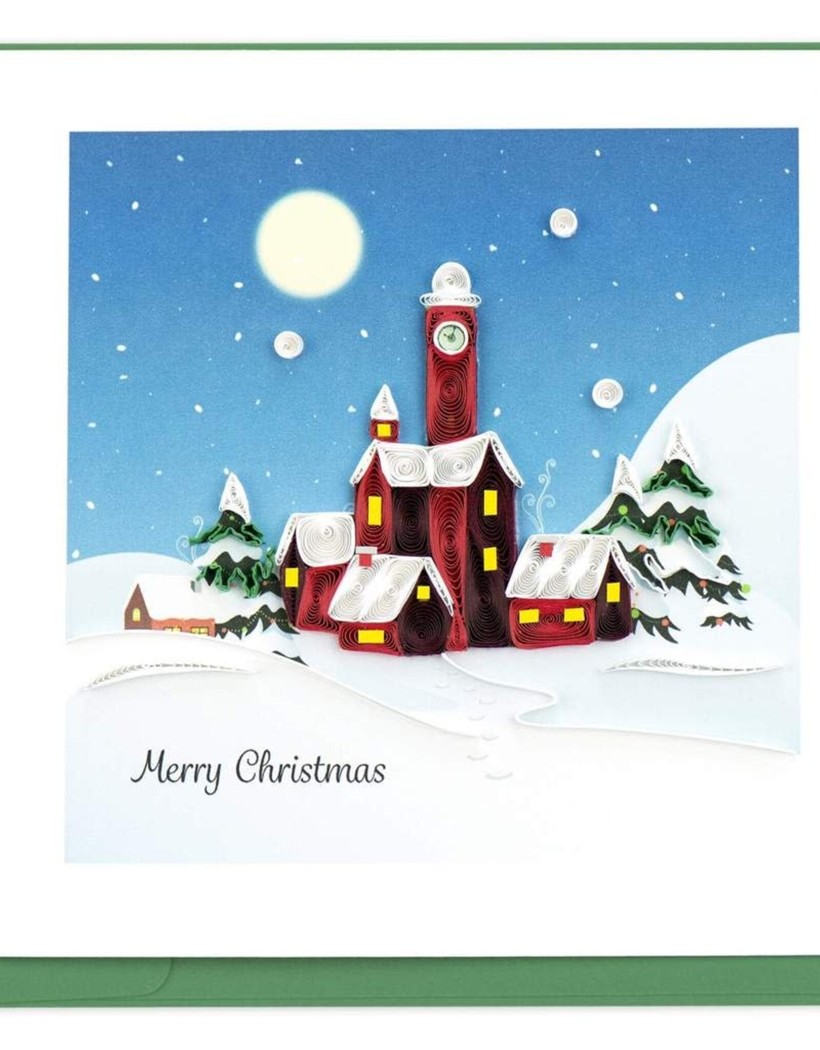 Quilling Card Quilled Santa's Village Greeting Card