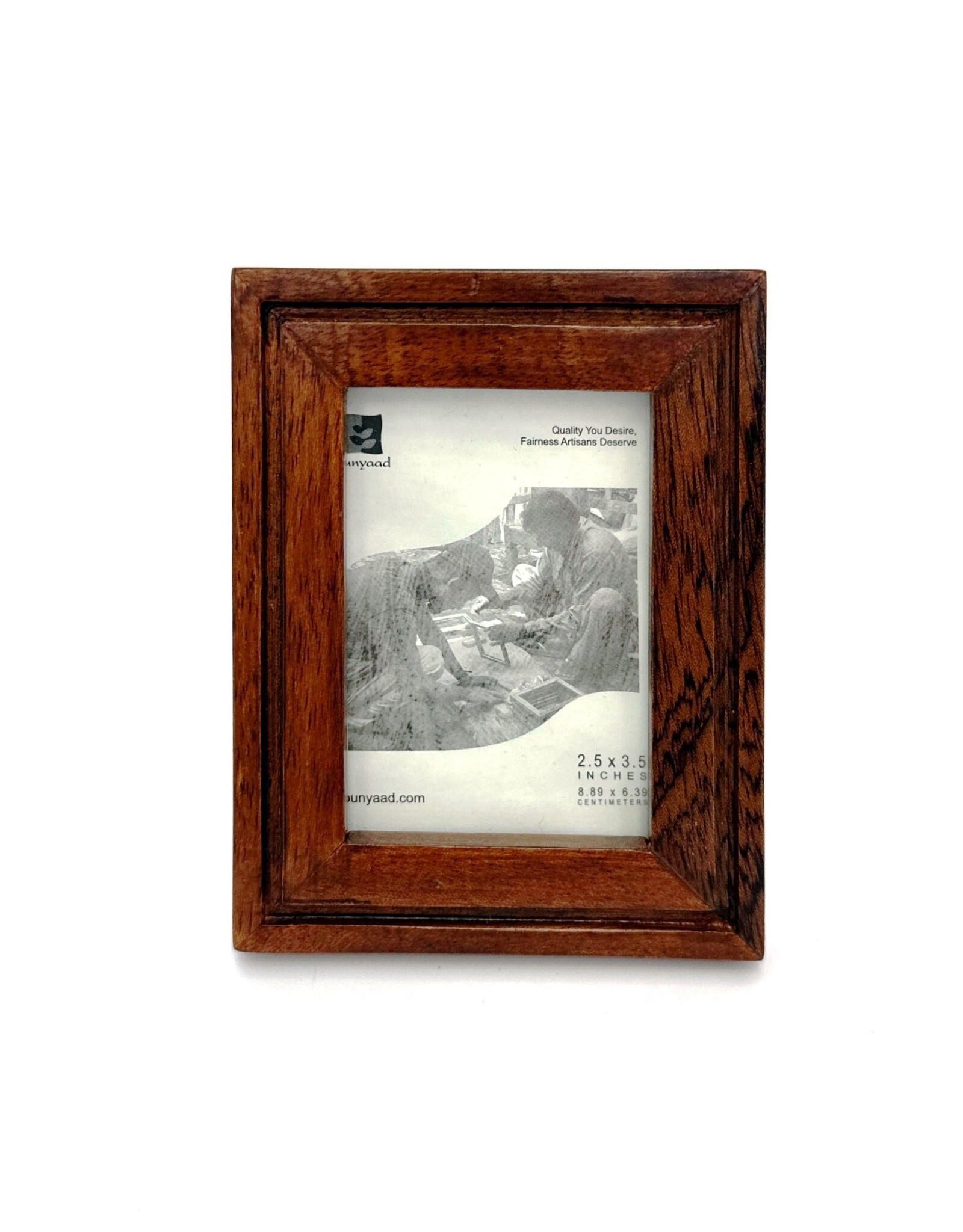 Bunyaad Pakistan 211130 Natural Mahogany Etched Wood Frame - Gift Enclosure