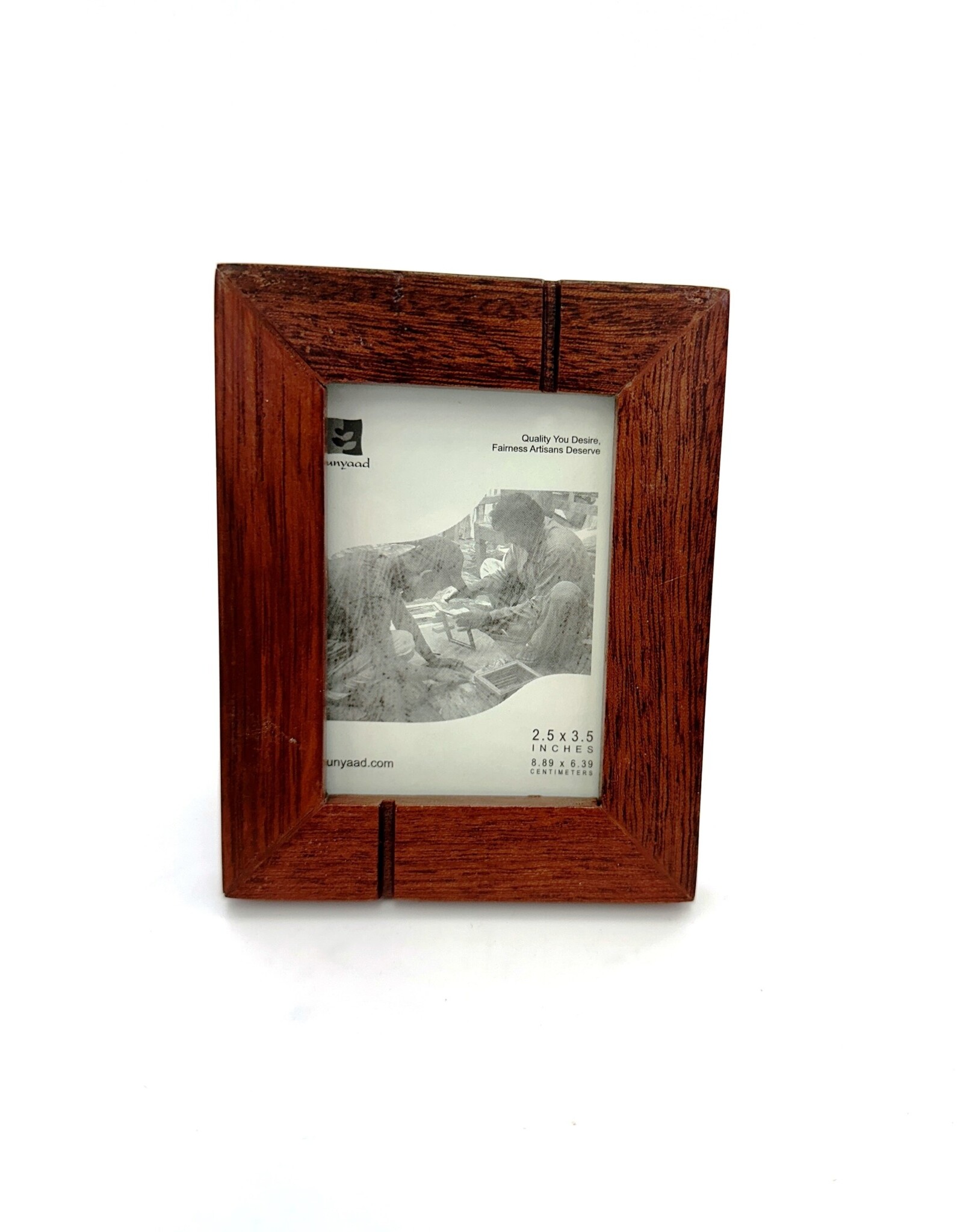 Bunyaad Pakistan Natural Mahogany Striped Wood Frame - Gift Enclosure