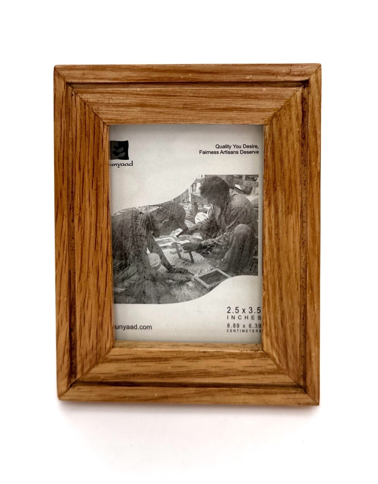 Bunyaad Pakistan Natural Red Oak Etched Wood Frame - Gift Enclosure